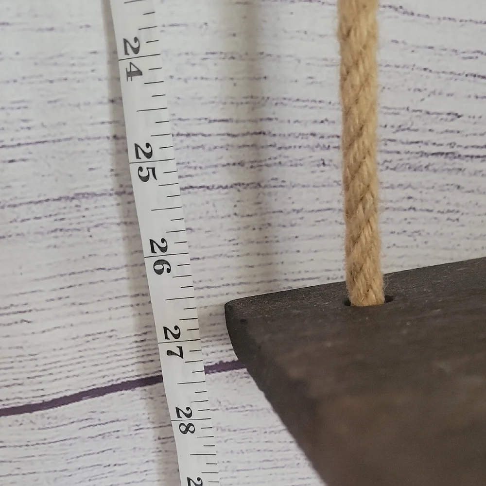 Rustic Hanging Rope Shelf - Picture 2 of 3